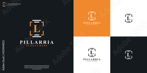 Initial Letter L Simple with Pillar Logo Design vector