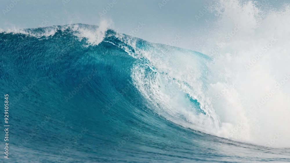 Ocean wave rolls and breaks in the Maldives Ocean wave rolls and breaks in the Maldives
