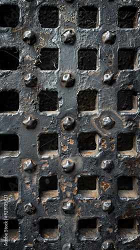 Close-up of a Rusty Metal Grate