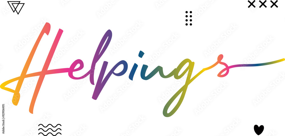 The word Helping, Helping gradient text, helping vector The word Helping, Helping gradient text, helping vector