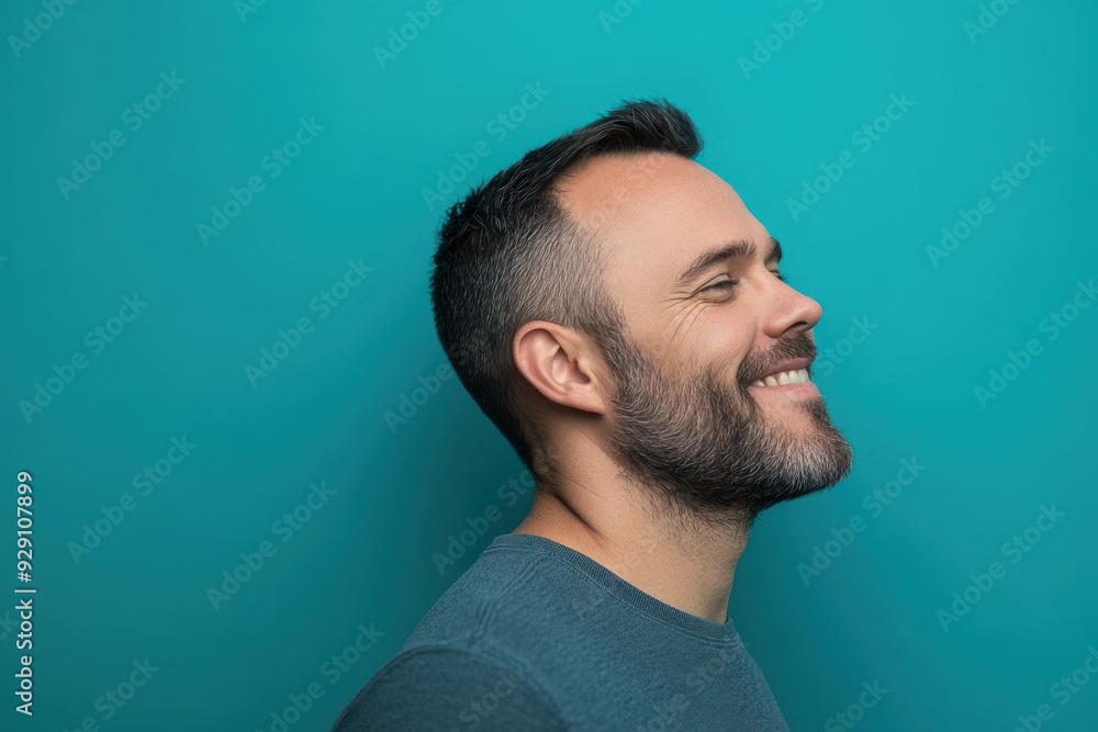 Fototapeta premium A close up of a man's face with his eyes closed