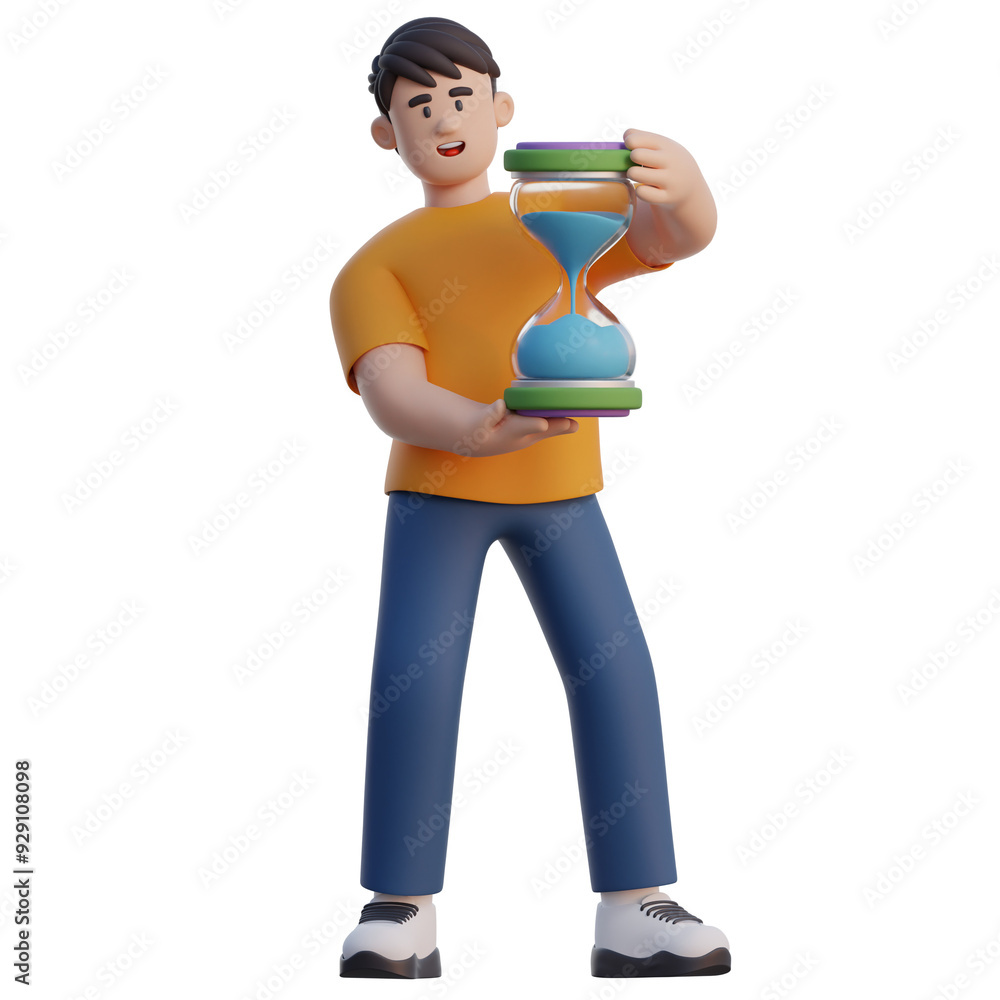 Businessman Time Management 3D Character Businessman Time Management 3D Character