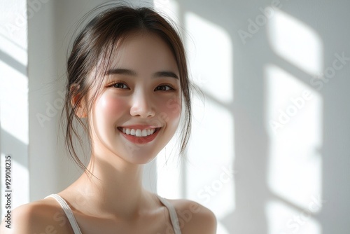 Beautiful young Asian woman smiling and happy created with Generative AI Free Download Beautiful young Asian woman smiling and happy created with Generative AI - GFXLoad