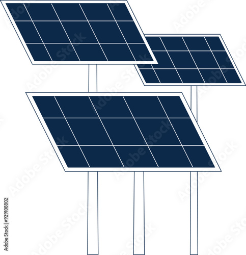 Solar panels icon. Eco energy power symbol