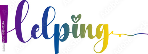the word helping, word helping gradient text