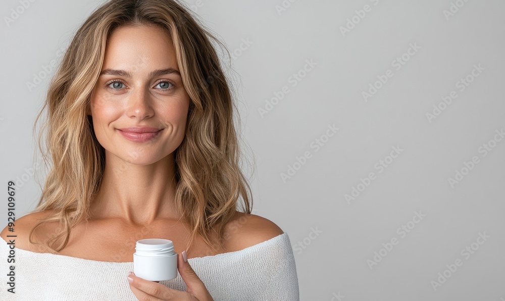 Attractive Young Female Model Holding Small Product for Advertisement Attractive Young Female Model Holding Small Product for Advertisement