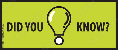 Did you know bulb icon trivia fun vector question interesting knowledge ask. Did you know advice design lightbulb