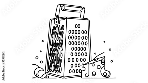 Cheese Grater line art vector