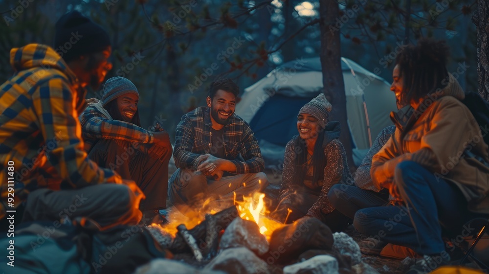 All the friends together in front of the fire All the friends together in front of the fire