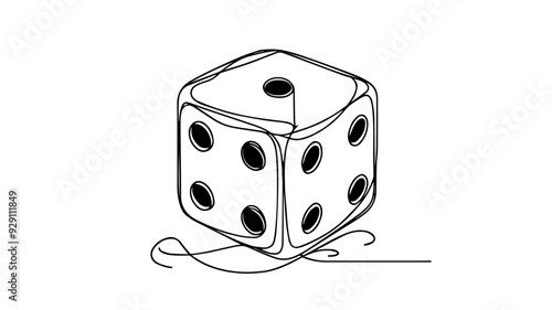dice one line art vector