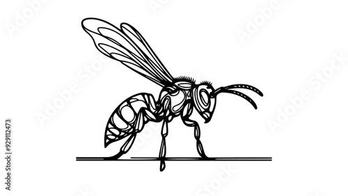 one line art of a hornet 
