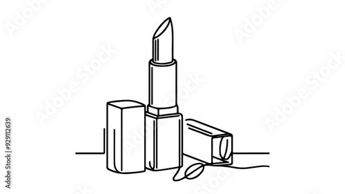 lipstick tubes one line art vector 