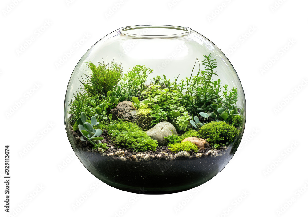A small glass vase with a green plant inside A small glass vase with a green plant inside