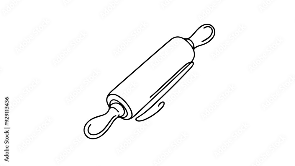 Rolling Pin line art drawing vector Rolling Pin line art drawing vector