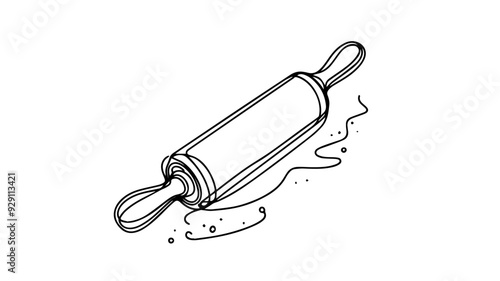 Rolling Pin line art illustration