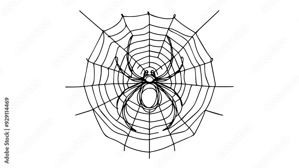 Fototapeta premium Spider weaving a web