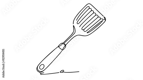 Spatula one line illustration