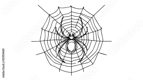 Spider weaving a web