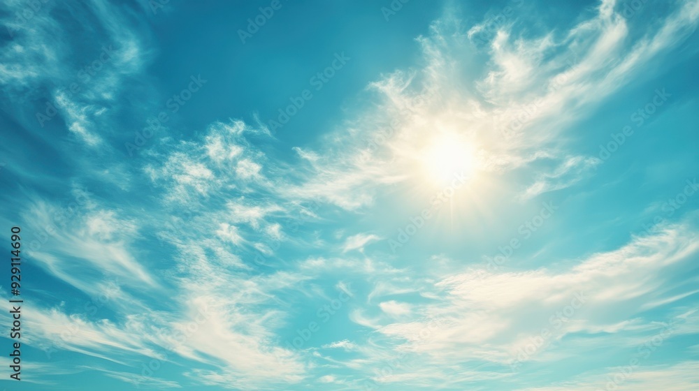 A bright sky with clouds and sunlight, evoking a sense of tranquility and openness. A bright sky with clouds and sunlight, evoking a sense of tranquility and openness.