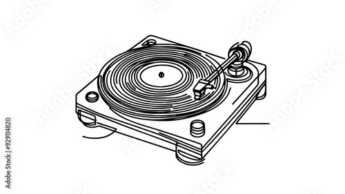 turntable with a spinning vinyl record