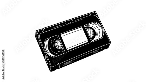 VHS tape one continuous line drawing