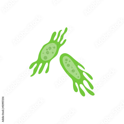 zooplankton sea microorganisms, cartoon vector icon isolated on white background