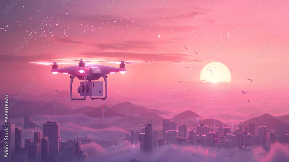 Drone Delivery service Efficient Shipping, Aerial Technology Evolution, picture with copy space. Drone Delivery service Efficient Shipping, Aerial Technology Evolution, picture with copy space.