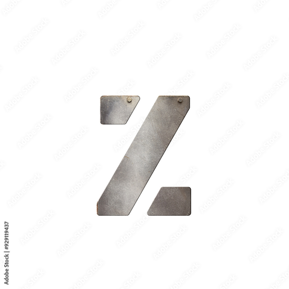 Obraz premium Metal industrial Latin letter Z isolated