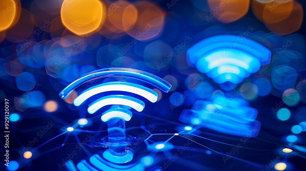 Obraz premium Smart wireless wifi connection technology, network communication concept.