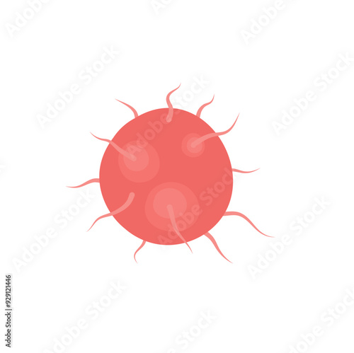 Vector isolated illustration of gonorrhea pathogen under a microscope. Gonorrhea bacteria. Сausative agent of gonorrhea.