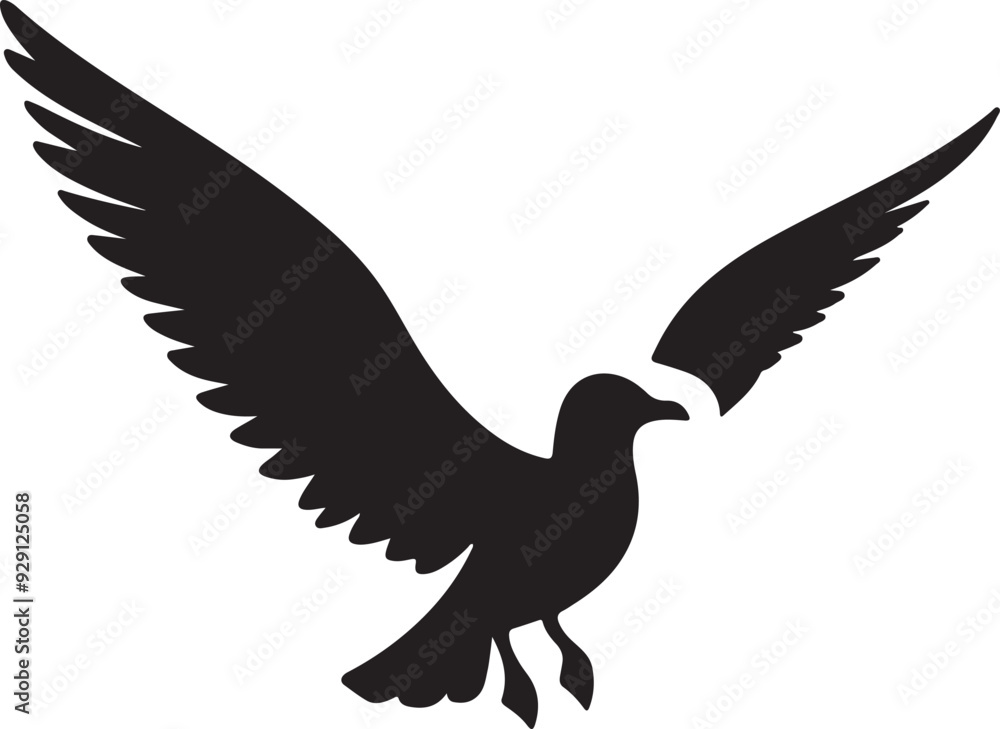 Obraz premium Seagull icon silhouette vector art illustration