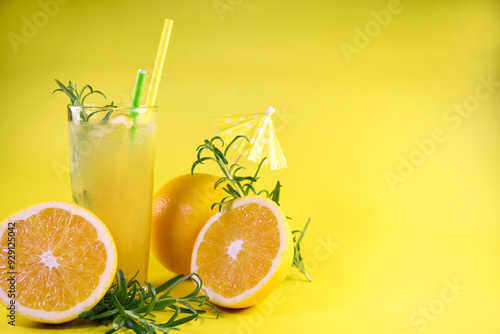 Cool orange drink. Citrus. Alcoholic and non-alcoholic cocktails.