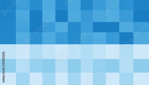Blue matrix of squares with varying shades arranged in a digital grid pattern featuring lighter squares above darker ones for a contemporary and clean look
