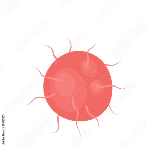 Vector isolated illustration of gonorrhea pathogen under a microscope. Gonorrhea bacteria. Сausative agent of gonorrhea.
