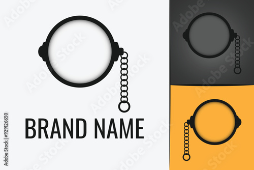 Vintage Monocle logo. Monocle spectacles logotype. Eye glasses logo. monocle glass