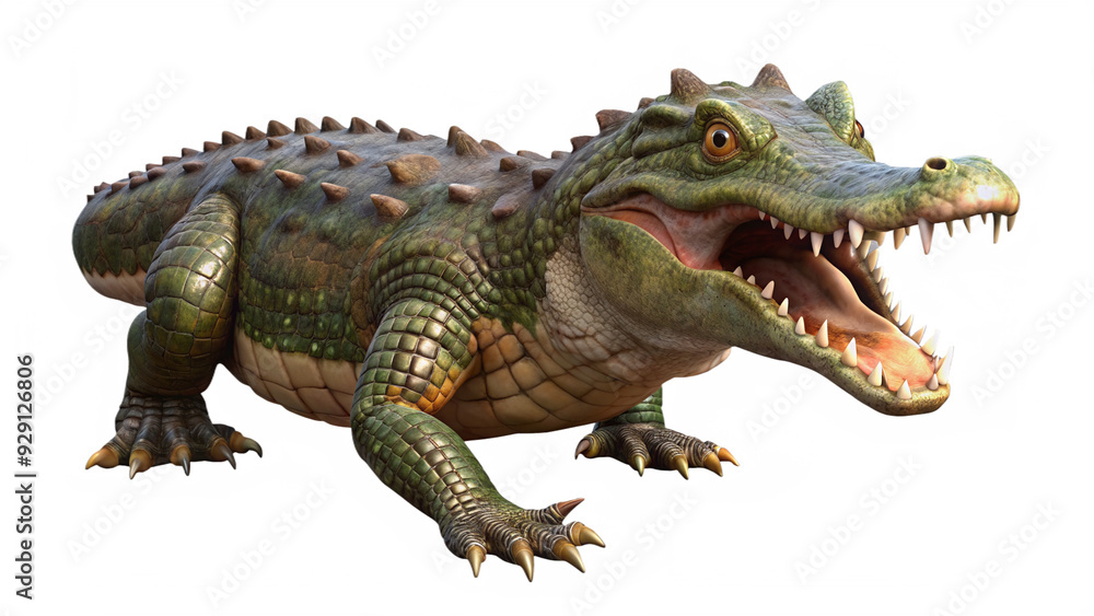 Obraz premium aggression, alligator, crocodile, cutout, transparent, backgrounds, hunter, animal, aquatic, tooth, isolate
