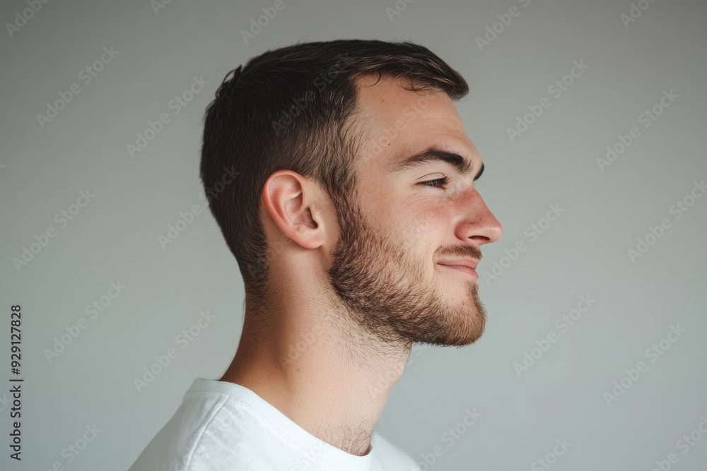 A close up of a man's face with his eyes closed A close up of a man's face with his eyes closed