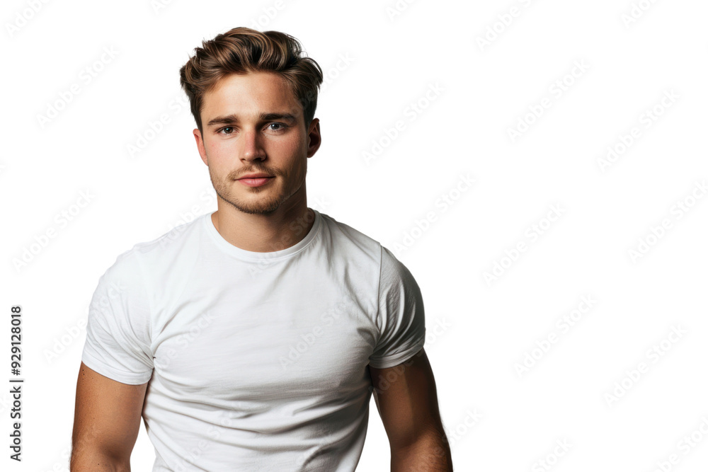 Handsome young man in a relaxed pose with a friendly smile on a white background. Handsome young man in a relaxed pose with a friendly smile on a white background.