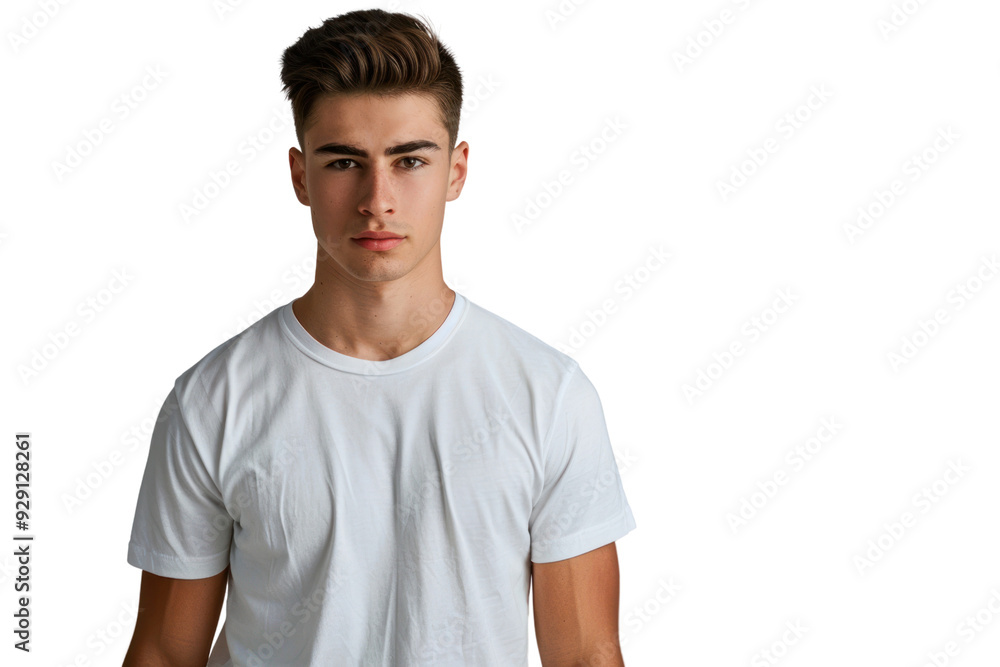 Handsome young man in a relaxed pose with a friendly smile on a white background. Handsome young man in a relaxed pose with a friendly smile on a white background.