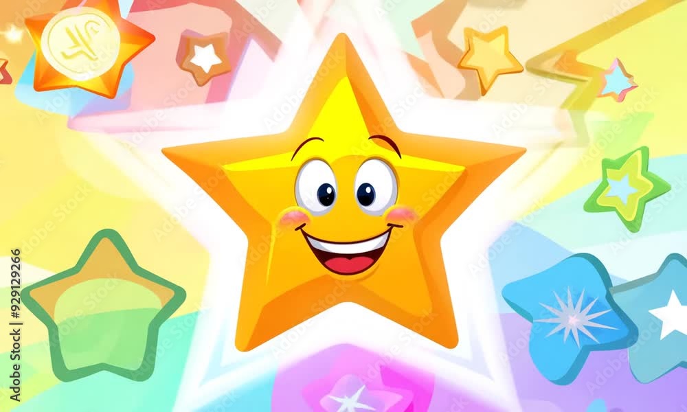 Smiling cute star, cartoon style. Generative AI Smiling cute star, cartoon style. Generative AI