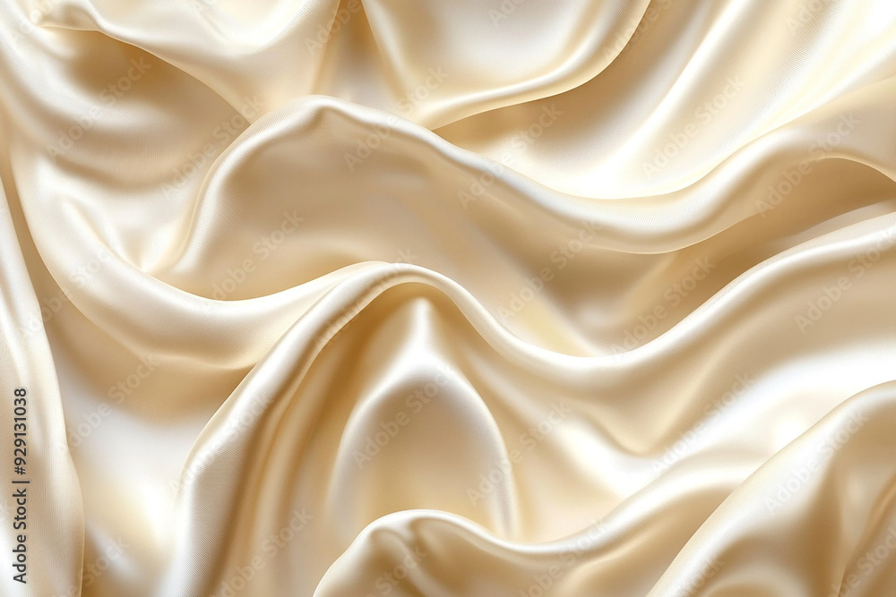 Creamcolored silk fabric with smooth, flowing folds. Creamcolored silk fabric with smooth, flowing folds.