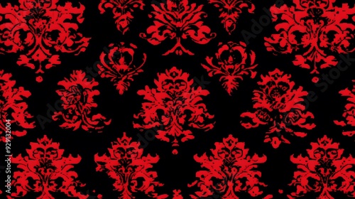 Floral, Spiral, Shapes, Black and Red, Abstract Image, Texture, Pattern Background, Wallpaper, Smartphone Cover and Screen, Cell Phone, Computer, Laptop, 9:16 and 16:9 Format