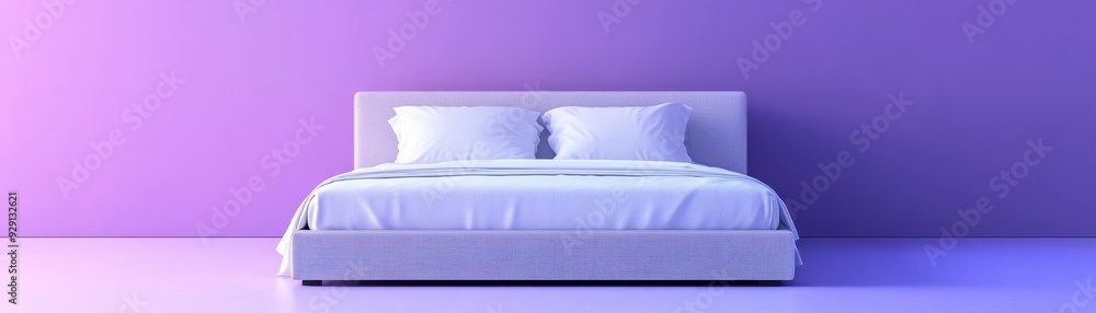 Obraz premium Smart bed adjusting for optimal sleep on purple background