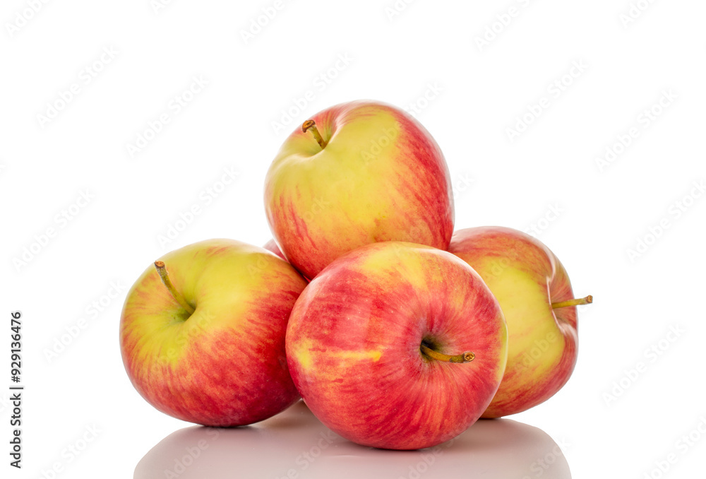 Several red apples, macro, isolated on white background. Several red apples, macro, isolated on white background.