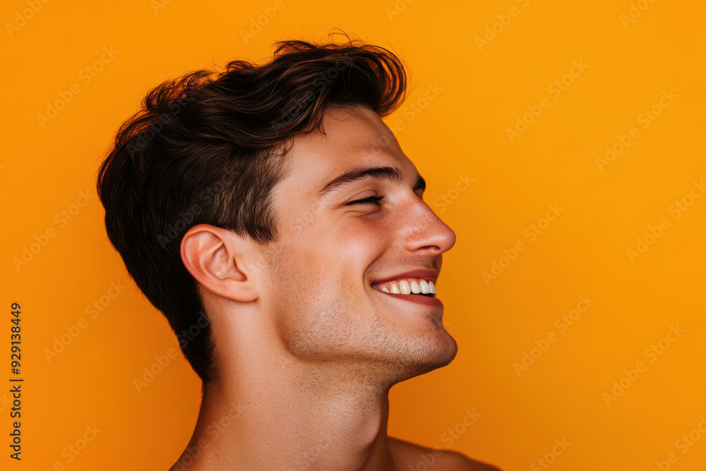 A close up of a man's face with his eyes closed A close up of a man's face with his eyes closed