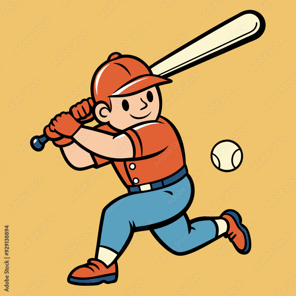 A doodle of a baseball player mid-swing.