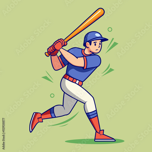 A doodle of a baseball player mid-swing.