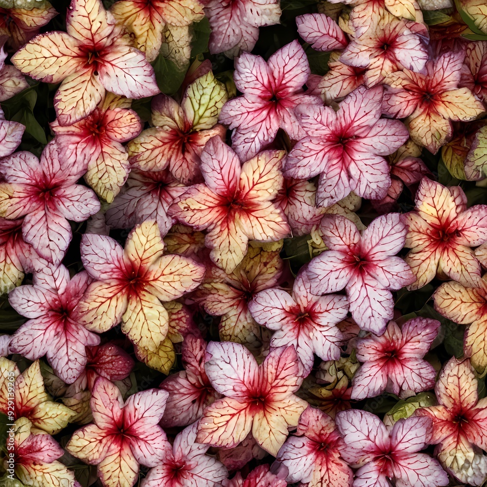 Obraz premium Seamless pattern colorful leaves of coleus plant, Plectranthus scutellarioides