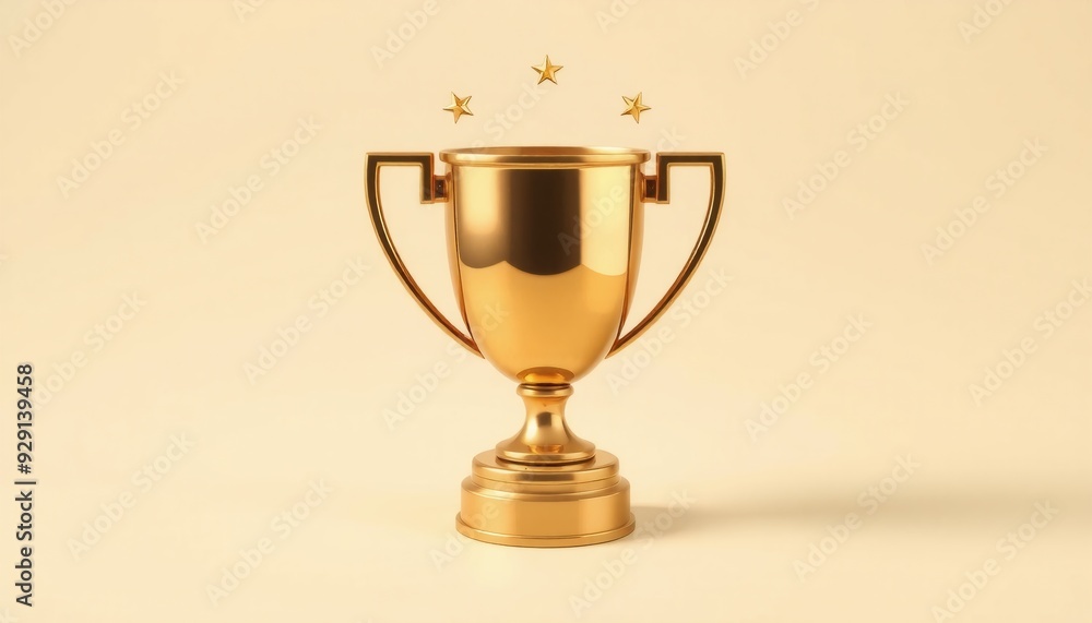 vector of a bright bronze trophy with a ring of stars of various sizes surrounding it on a clean cream background emphasizing achievement and prestige vector of a bright bronze trophy with a ring of stars of various sizes surrounding it on a clean cream background emphasizing achievement and prestige