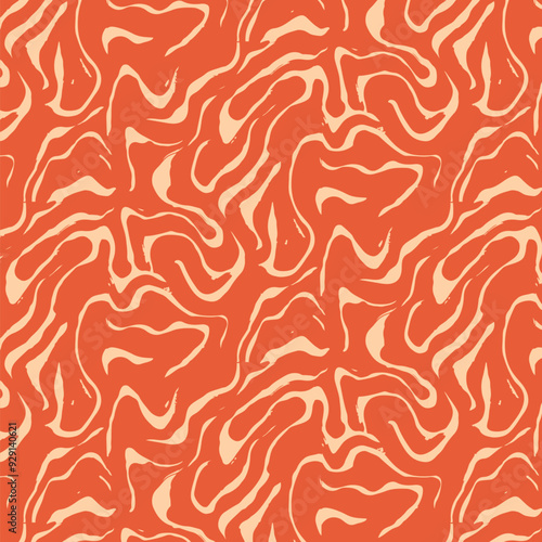 Patrón de Líneas Abstractas Finas y Curvas con Efecto Líquido - Textura Fluida sin Costuras para Fondos Creativos y Modernos